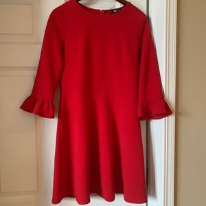 Bell Sleeve Red Dress